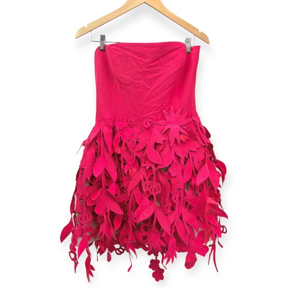 NWT Oscar de la Renta Strapless Papercut Mini Cocktail Dress $9,490 - Size US 10 - Picture 6 of 16